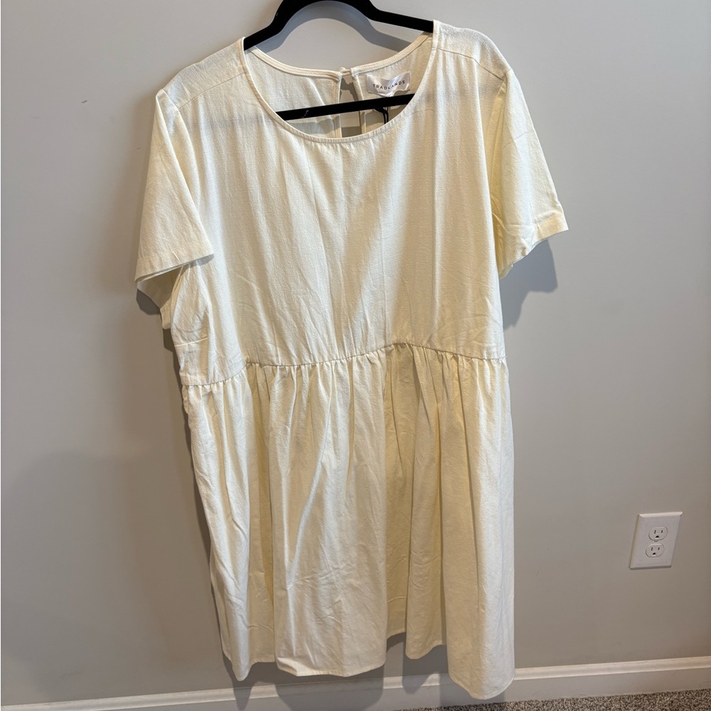 Cream Short Sleeve Dress